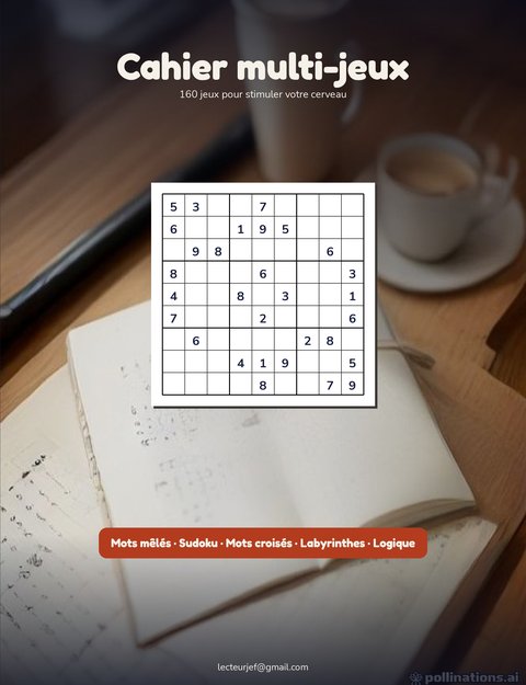 Cahier 150 jeux — mots mêlés, sudokus, mots croisés
